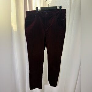 TALBOTS Size 14 High Waist‎ Straight Leg Cord in Red Maroon EUC 520
